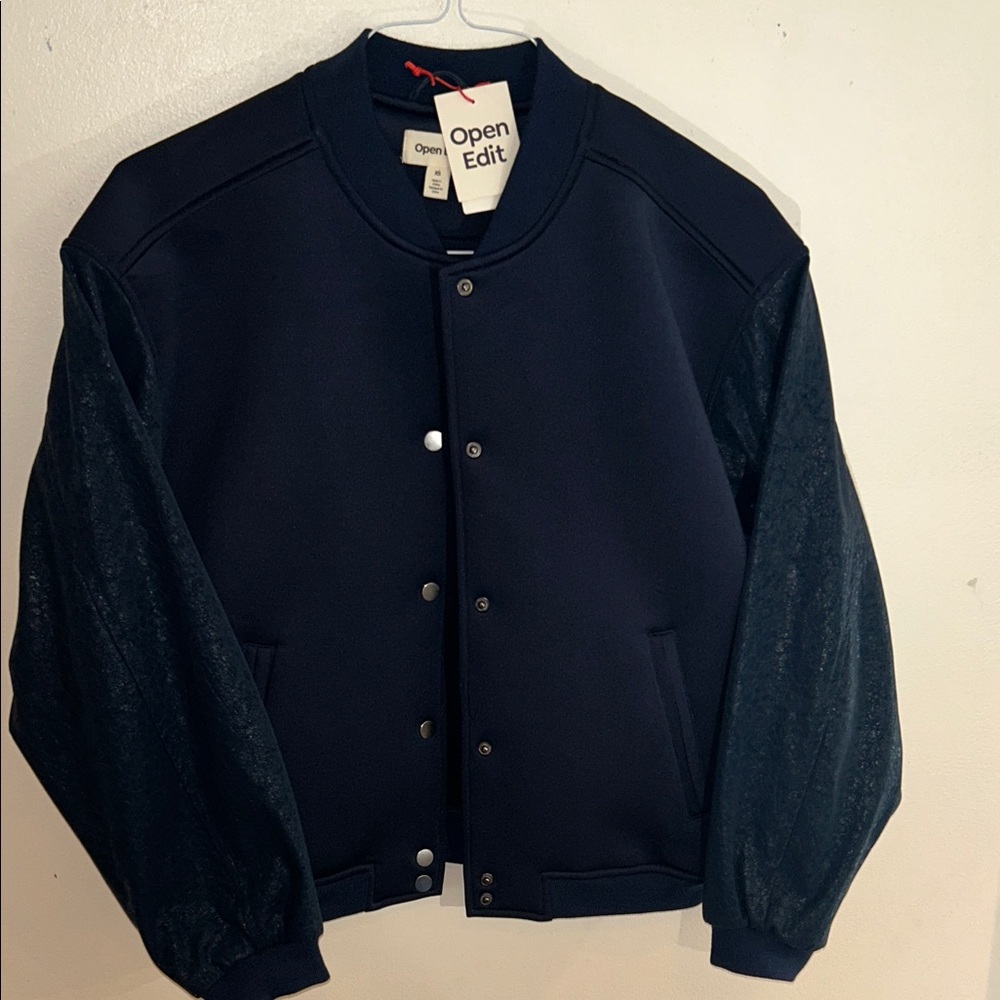Open Edit Men's Navy Bomber Jacket